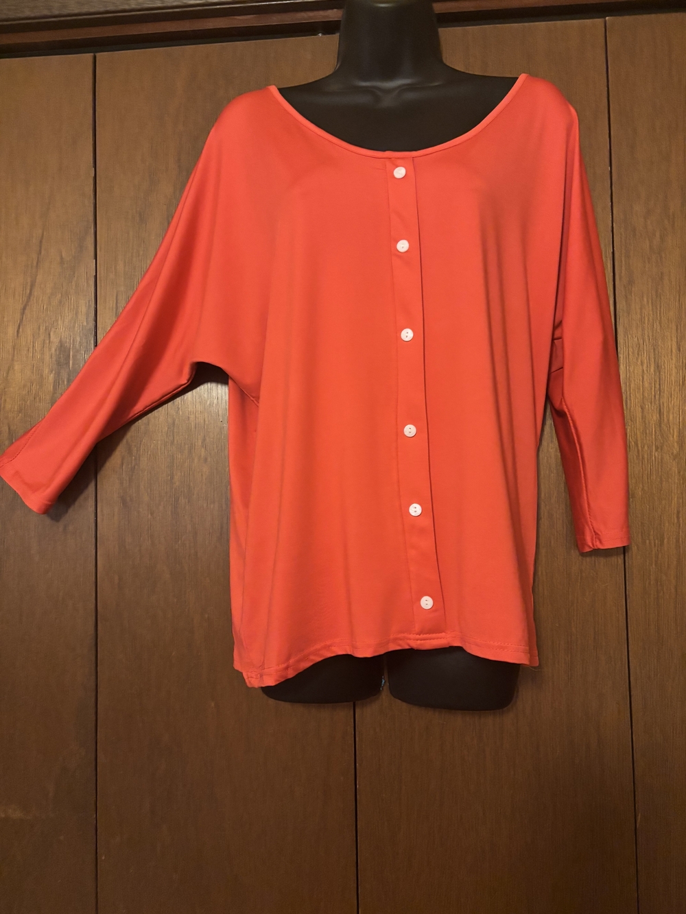 Women's Coral Faux Button-Front Lightweight Top